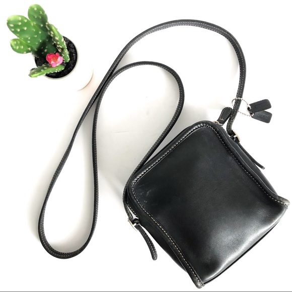 Coach Handbags - {COACH} Black Leather Small Cross Body Bag